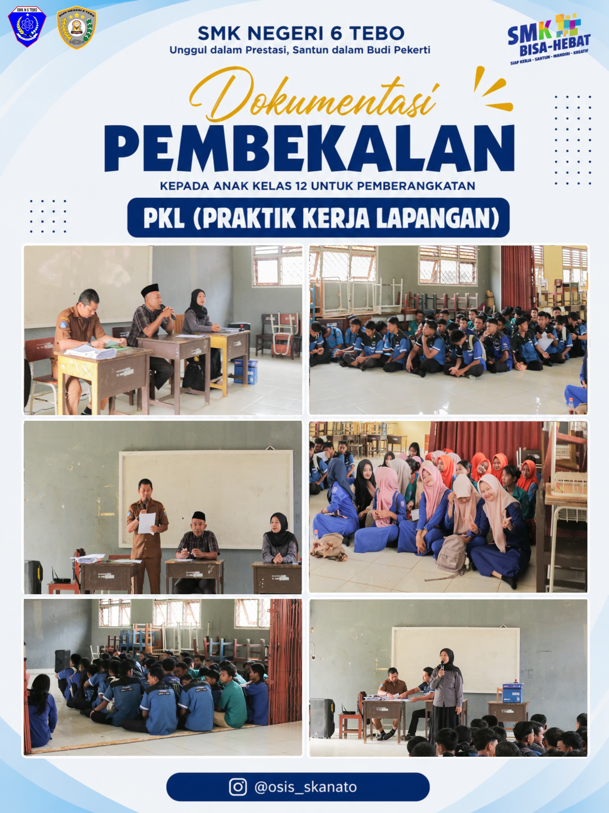 SMK N 6 Tebo Bekali Siswa Kelas XII Sebelum Pemberangkatan PKL di Aula Sekolah